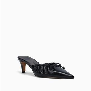 Dolce Vita Black Kairi Mid Midnight Crinkle Mule Heels